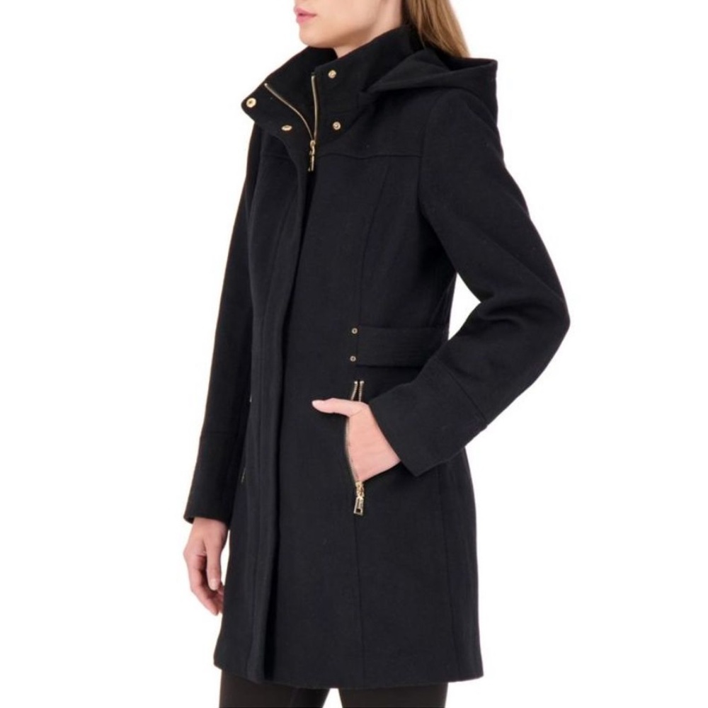 Vince Camuto Hooded A-Line Walker Coat - Picture 2 of 16